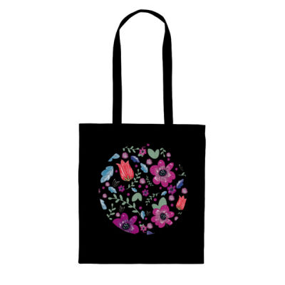 Round Floral Tote Bag Thumbnail