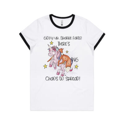 Giddy Up sparkle farts womens ringer t -shirt Thumbnail