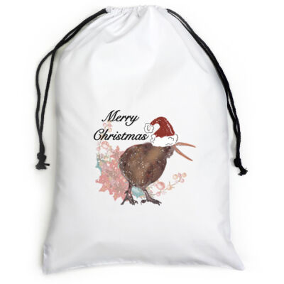 Merry Christmas Kiwi large white canvas Santa sack Thumbnail