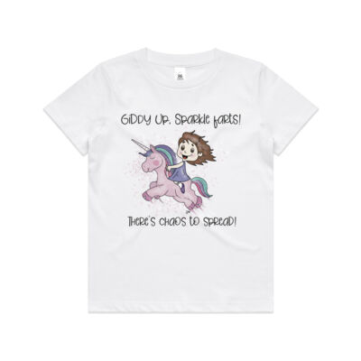 Giddy up sparkle farts girl design kids youth t-shirt Thumbnail